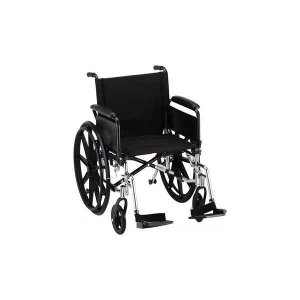 Nova Ortho-Med - 7201l - Wheelchair- 20in. Lightweight With Flip Back Full Arm & Swing Away Footrest