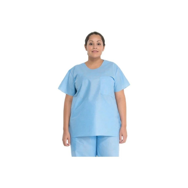 O&M Halyard - 69701 - Top, Scrub Blu Med Kimclk