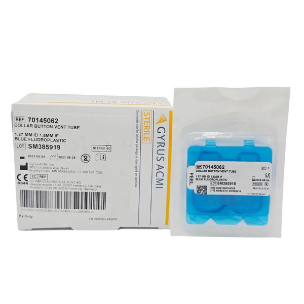Olympus America - 70145062 - Ear Ventilation Tube Collar Button 1.5 Mm Fluoroplastic / Teflon Blue