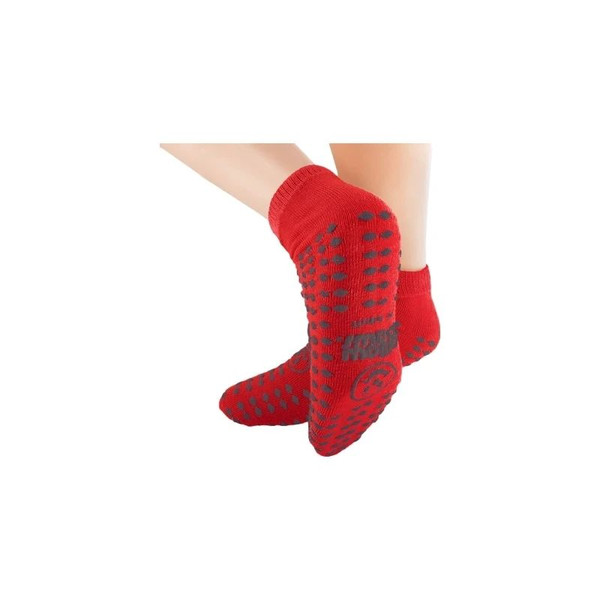 Pbe - Principle Business - Pillow Paws - 3923-001 - Risk Alert Terries Slipper Socks Large Red Ankle High
