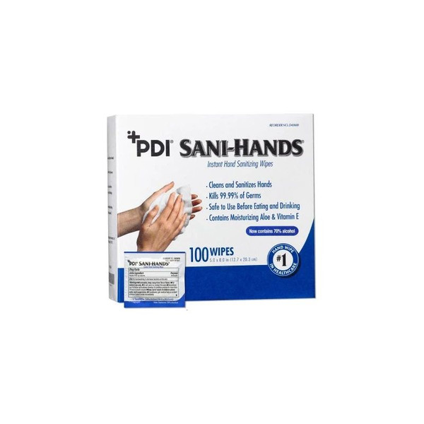 Pdi - Professional Disposables - Sani-Hands - D43600 - Hand Sanitizing Wipe 100 Count Ethyl Alcohol Individual Packet