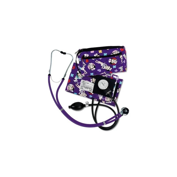 Prestige Medical - A2-Blk - Reusable Aneroid / Stethoscope Set 25 To 40 Cm Adult Cuff Dual Head Spraque Pocket