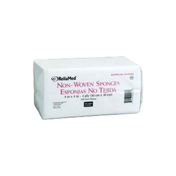 Reliamed - 4404ns - Reliamed Non-Woven Dressing/Sponge. Excellent For Debriding, Covering And Packing Wounds. Non-Sterile, 4" X 4", 4-Ply, 200/Bag