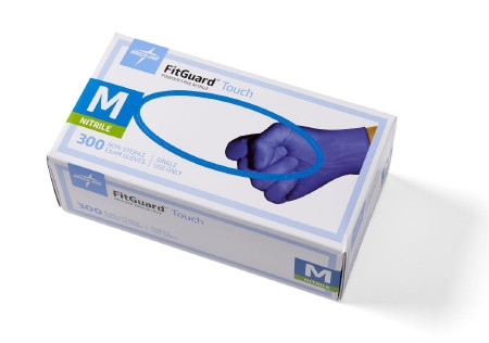 Medline - Fg3002 - Gloves, Exam: Fitguard Touch Powder-Free Nitrile Exam Size M, 3