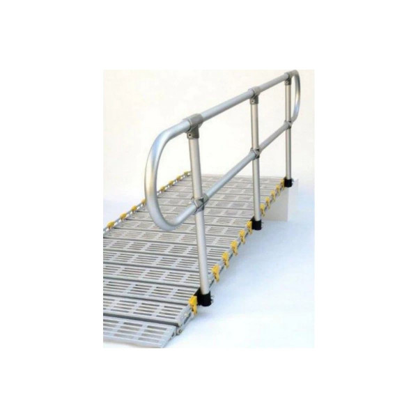 Roll-A-Ramp - 4040-15L - Anodized Aluminum Handrails - Style 2 Loop Ends (Rails Have Rounded End - Approx ) Also Available With On One Of Handrail Only - Ask For Details 15' W/ Ends.Fits Length