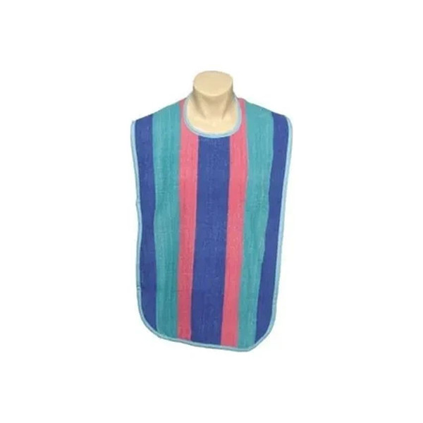 Salk - M48-1834Asvg - Adult Bib With Velcro Closure, Multi - Striped, 18" X 34"