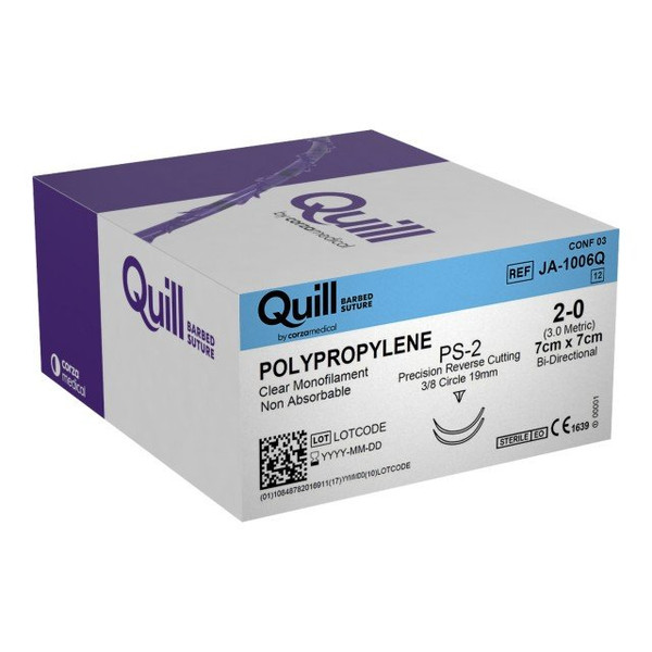 Specialty Surgical - Special - Ja1006Q - Suture, Quill Poly 2 - 0 7X7Cm 18Mm Diamond Pnt 3/8 Cir