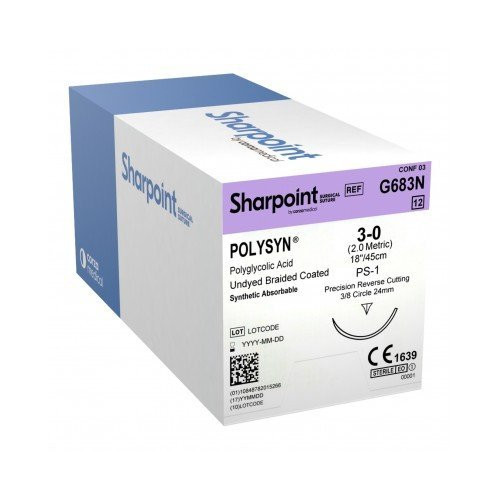 Surgical Specialties - G683N - Suture, Polyglycolic Acid Dsm24 3 - 0 Und Br 18"/45Cm