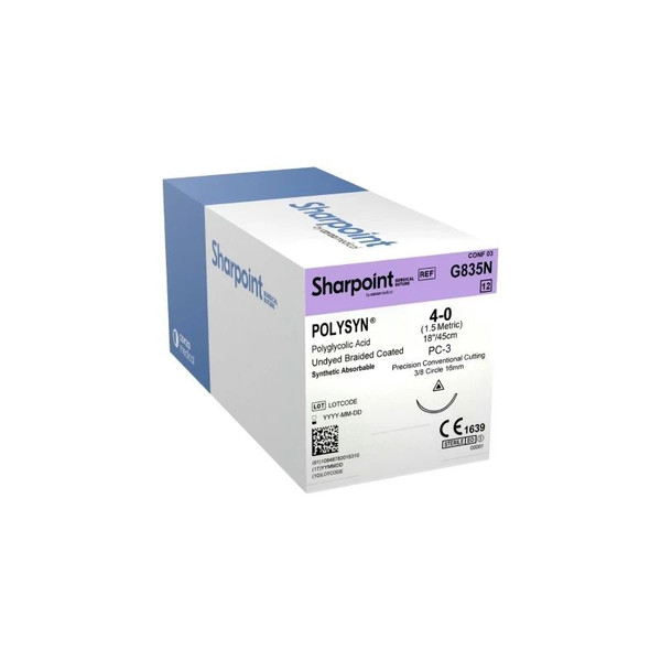Surgical Specialties - G835N - Suture, Unbraided Pga 4 - 0 18" Dscm16 45Cm
