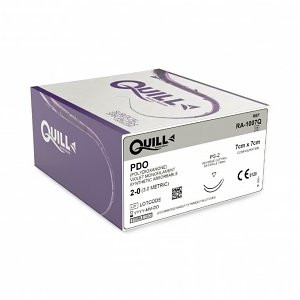 Surgical Specialties - Ra-1007Q - Suture, Quill Poly 2 - 0 7X7Cm 18Mm Diamond Pnt 3/8 Cir