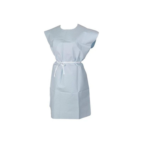 Tidi Products - 910520 - Patient Exam Gown Medium Blue Disposable