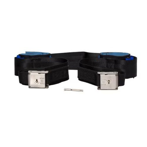 Tidi Products - Posey - 2794 - Bed Wrist Restraint Connected Set Twice - As - Tough One Size Fits Most Hook And Loop Closure 1 - Strap Neoprene Blue - Us Only