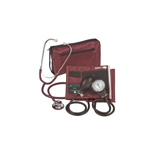 Veridian Healthcare - 02-12704 - Reusable Aneroid / Stethoscope Set 27.9 To 41.6 Cm Adult Cuff Dual Head General Exam