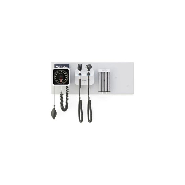 Welch Allyn - 777-Sm2Wax - Green Series Wall Transformer Integrated System With Coaxial Led Ophthalmoscope, Macroview Basic Otoscope, Bp Aneroid, And Ear Specula Dispenser