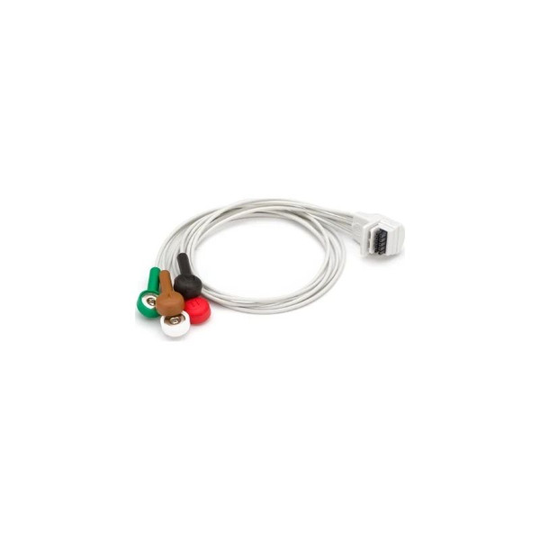 Welch Allyn - 9293-036-62 - Patient Cable, H3+, 5 - Wire, Snap, Short 38 Cm, Gray, Aha (Us Only)