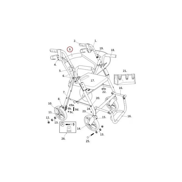 Drive Devilbiss Healthcare - 750Bcl - Medical Brakecompleteleft750N/795