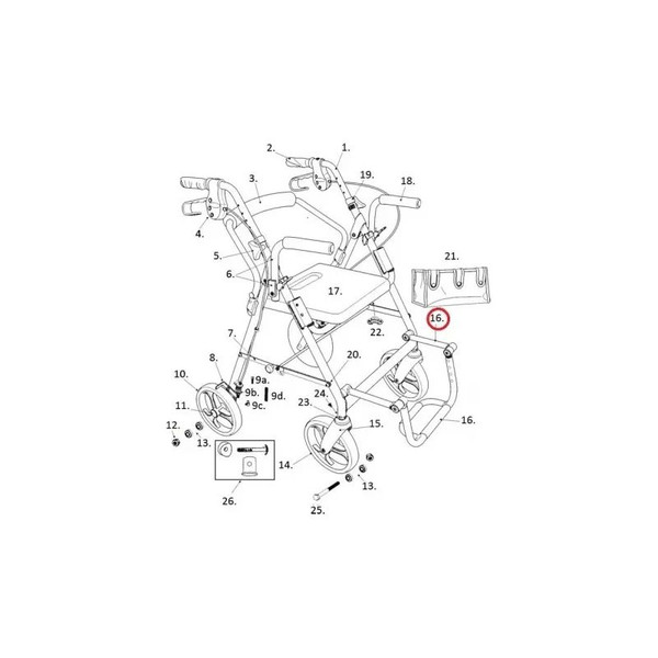 Drive Devilbiss Healthcare - 9501A7953B - Medical Footrestassemblyblue,795 1A/2Y Ser.