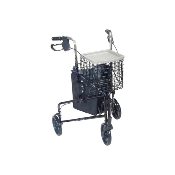 Drive Devilbiss Healthcare - Deluxe - 10289Bl - Medical - 3 Wheel Rollator Flame Blue Adjustable Height / Folding Aluminum Frame