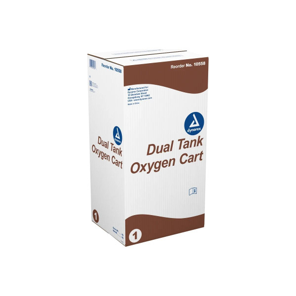 Dynarex - 36621 - Resp - O2 Oxygen Tank Cart Holds Dual Tanks