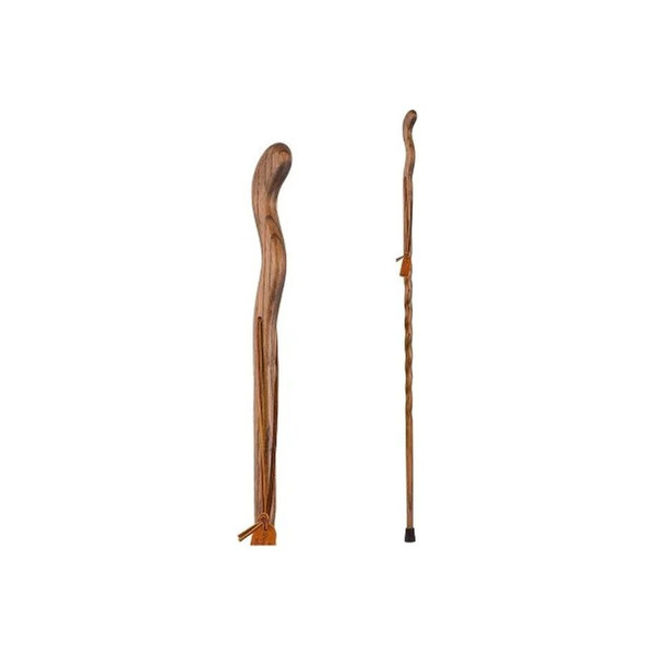 Mabis - Brazos Twisted Fitness Walker - 602-3000-1087 - Walking Stick Wood 48 Inch Height Brown