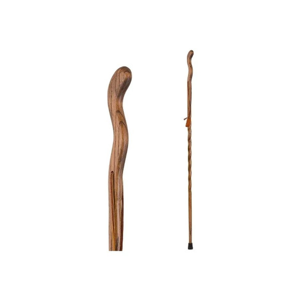 Mabis - Brazos Twisted Fitness Walker - 602-3000-1093 - Walking Stick Wood 58 Inch Height Brown