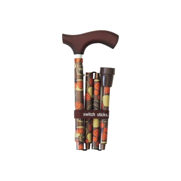 Mabis - Switch Sticks - 502-2000-5128 - Folding Cane Aluminum 32 To 37 Inch Height Mimi Print
