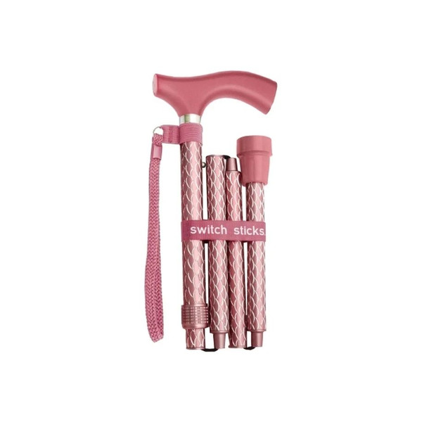 Mabis - Switch Sticks - 502-2000-5206 - Folding Cane Aluminum 32 To 37 Inch Height Rose Gold