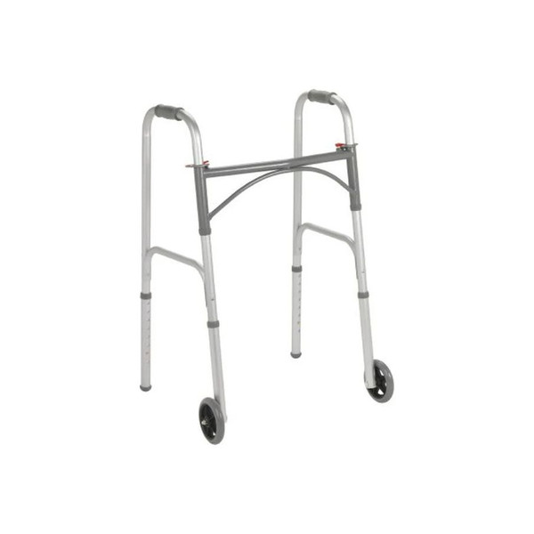 Mckesson - 146-10244-1 - Folding Walker Adjustable Height Steel Frame 350 Lbs Weight Capacity 32 To 39 Inch