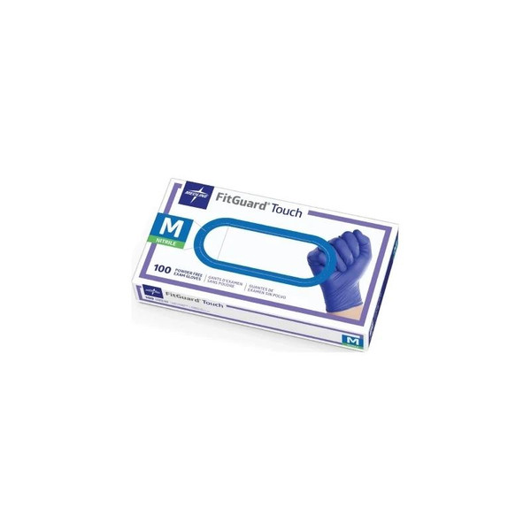 Medline - Fitguard Prime - Fg100M - Touch Exam Glove Medium Nonsterile Nitrile Standard Cuff Length Textured Fingertips Dark Blue Chemo Tested - Case/1000
