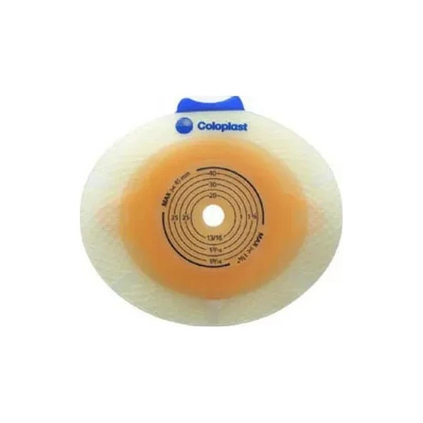 Coloplast - Sensura Click - 10023 - Ostomy Barrier Precut Standard Wear Double Layer Adhesive 50 Mm Flange Red Code System 1 - 3/8 Inch Opening - Box/5