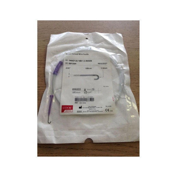 Cook Medical - Safe-T-J - G01264 - Rosen Curved Wire Guide .035" 180cm 1.5mm - Each