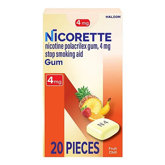 Glaxo Consumer Products - 00135024208 - Nicorette, Gum Fruit Chill 4Mg - Carton/20