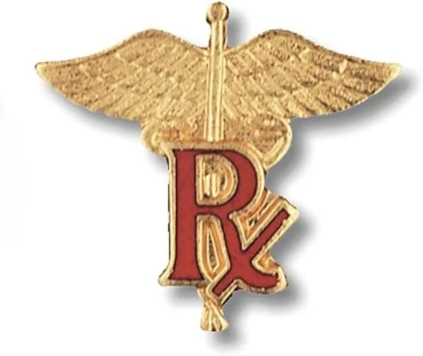 Prestige Medical - 1046 - Cloisonn&Eacute; Emblem Pins - Pharmacist Rx - Each