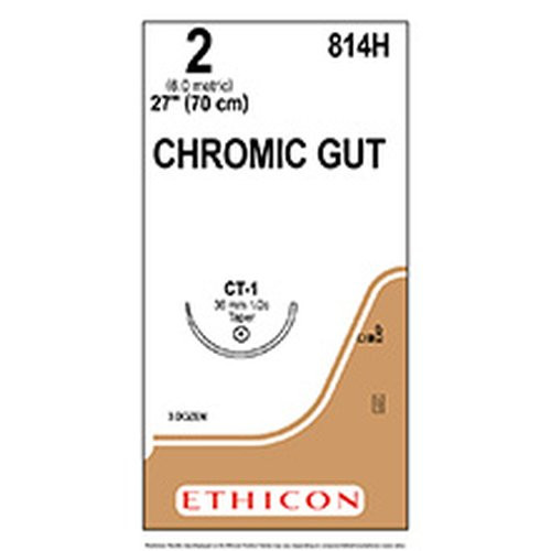 Johnson & - J Healthcare Systems - 814H - Suture, Gut Chr 2 27" Ct - 1 - Box/36
