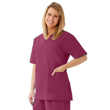 Medline - 893ntrs - Top,Scrub,Ladies,V-Neck,2pkt,Raspbry,Sm - Each