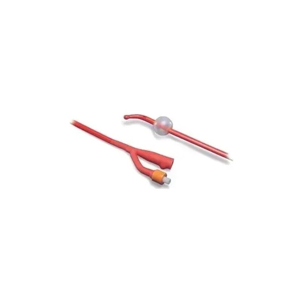 Cardinal Health - Dover - 1518C - Coude Tip Hydrogel Coated Red Latex Foley Catheter, 2 - Way, 18 French, 5 Cc Balloon, 16" Length, Radiopaque. - Each