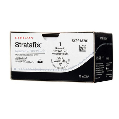 Johnson & - Stratafix Symmetric Pds Plus - Sxpp1A201 - Systems - Absorbable Antibacterial Suture With Needle Polydioxanone Irgacare Mp Os - 6 1/2 Circle Reverse Cutting Size 1 Monofilament - Box/1