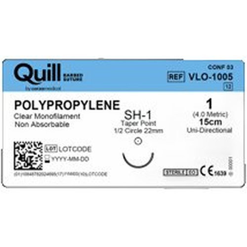 Surgical Specialties - Vlo-1005 - Suture, Quill Barbed Pp 1 Ud 15Cm Sh - 1/2" Cir 22Mm - Box/12