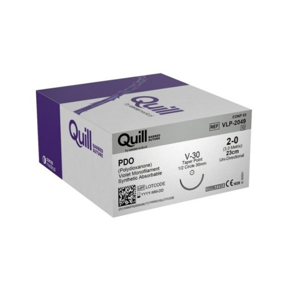 Surgical Specialties - Vlp-2049 - Suture, Quill Barbed Pdo 2 - 0 Vio V - 30 1/2" Cir 30Mm - Box/12
