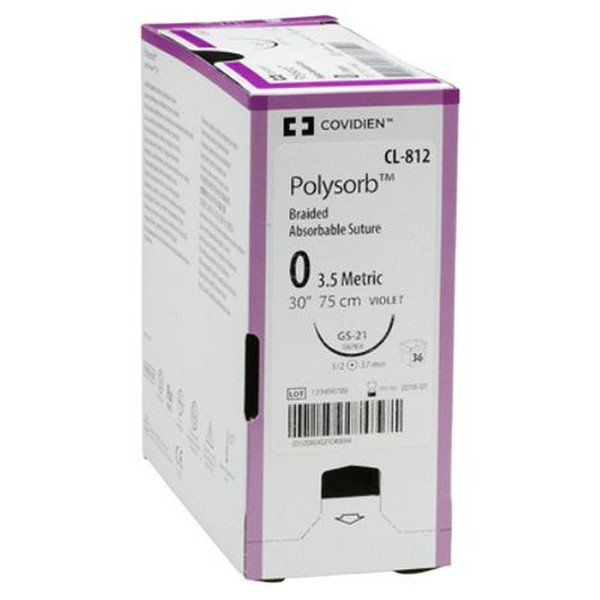 Covidien - L2751K - Suture, Polysorb 7 - 0 Vio Se - 1408 - Box/12