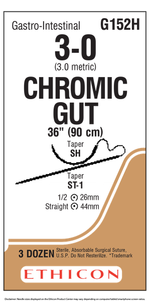 Johnson & - J Healthcare Systems - G152H - Suture, Gut Chr 3 - 0 36" Sh St1 - Box/36