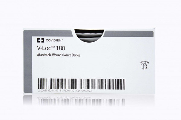 Covidien - V-Loc 180 Wound Closure Device - Vlocl0013 - Absorbable Suture With Needle Polyglyconate P - 12 3/8 Circle Precision Reverse Cutting Size 4 - 0 Barbed Monofilament - Box/12