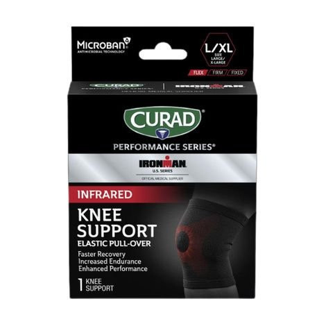 Medline - Curim23101sm - Support,Knee,Elastic,S/M,Infrared,4 - Each
