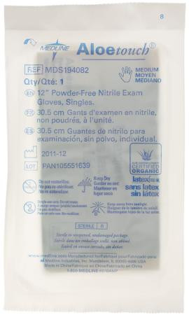 Medline - Mds194082z - Glove,Exam,Nitrile,Aloe,Strl,12",Sngl,M - Each