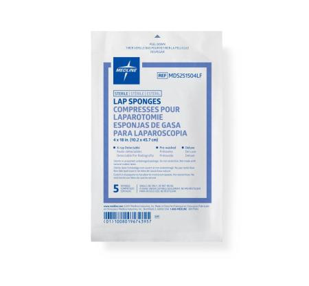 Medline - Mds251504Lf - Sponge,Lap,4"X18",Xr,St - Package/5