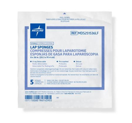 Medline - Mds251536Lf - Sponge,Lap,8"X36",Xray,St - Package/5