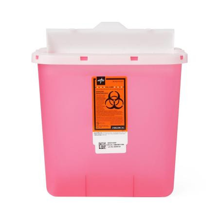Medline - Mds701202f - Container,Sharps,2 Gal,Clr/Red,Flap - Each