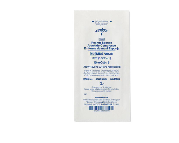 Medline - Mds72038Z - Sponge,Peanut,Xray,St,Sm,3/8" - Each