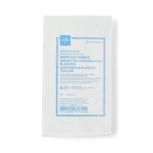 Medline - Mdt2168054H - Towel,Or,Dsp,St,White,Dlx - Package/4