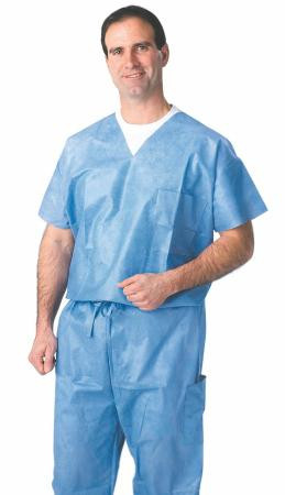 Medline - Non27202xxl - Shirt,Scrub,Vneck,Blue,2xl,Disposable - Each
